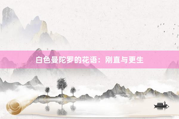 白色曼陀罗的花语：刚直与更生